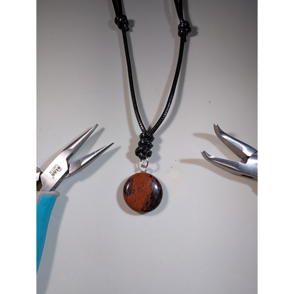 Natural Mahogany Obsidian Adjustable Necklace